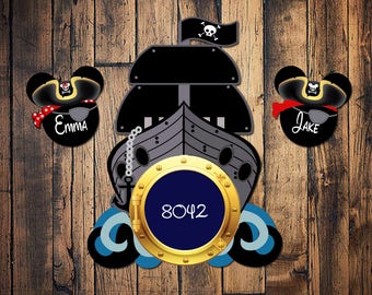 Cruise Ship Boat Pirate inspired Porthole Magnet set