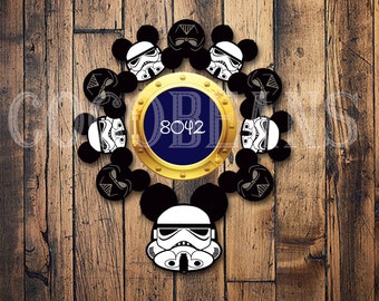 Trooper Vader Dark Side inspired porthole wreath