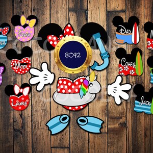 Custom  Cruise Beach Snorkel Mickey Minnie Swimsuit inspired Mickey Magnets