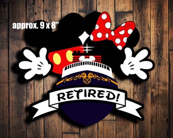 Custom Disney Cruise Mickey, retired, just retired, newly retired, magnet