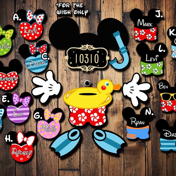 Custom  Cruise Beach Snorkel Mickey Minnie Swimsuit inspired Mickey Magnets