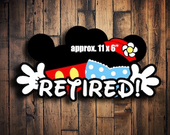 Custom Disney Cruise Mickey, retired, just retired, newly retired, magnet