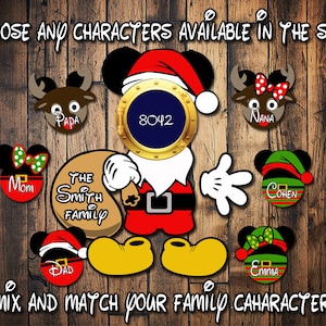 Custom  Cruise Merrytime Christmas Mickey Magnets Santa elf ship boat