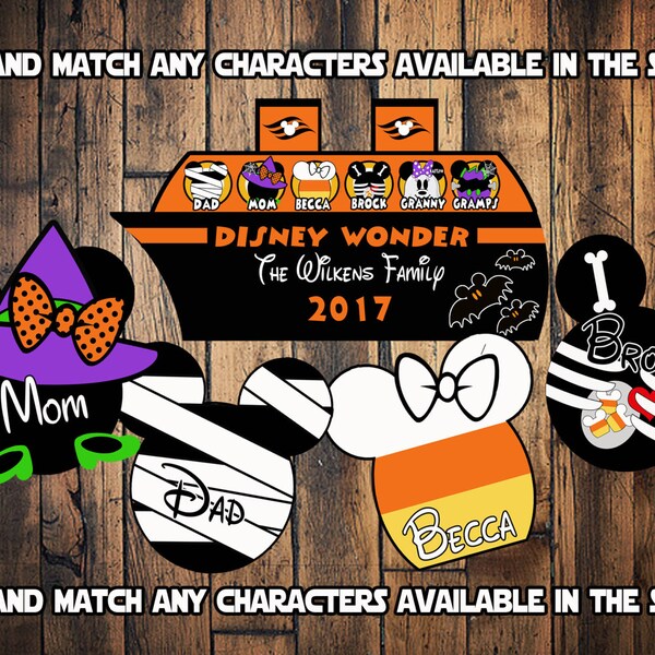 Custom  Cruise Halloween Mickey Magnets Mouse mummy witch vampire ship boat