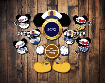 Disney Cruise Captain, Boat Inspired Porthole Magnet set