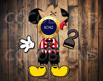 Custom  Cruise Pirate Mickey or Minnie Porthole Magnet