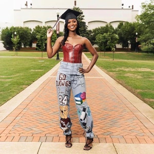 Custom Painted Jeans | Senior Jeans |Graduation Jeans| Personalized Denim for Men & Women | One-of-a-Kind Jeans | School Spirit Jeans