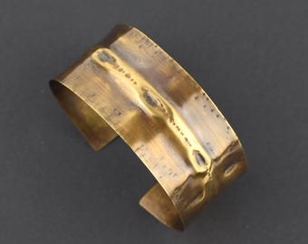 Bronze Cuff Bracelet:  Air Chase Design, New Gold, Gender Neutral