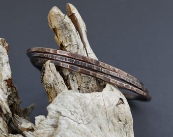 Copper Bangle Bracelets; Set of Three