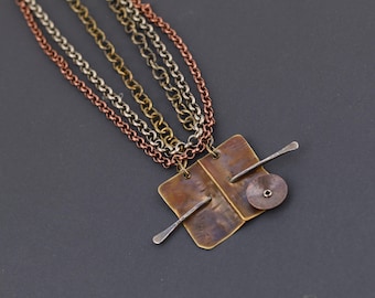 Foldform Mixed Metal Necklace Set, Adjustable Length