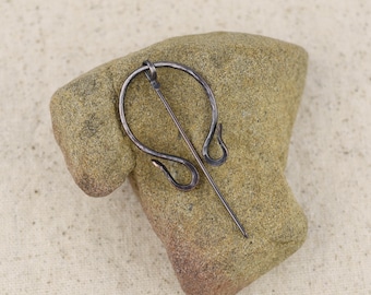 Viking Fibula, Brooch, Pin, Forged Copper Wire, Vintage Patina