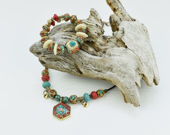Nepal Beaded Necklace Or Bracelet, Adjustable