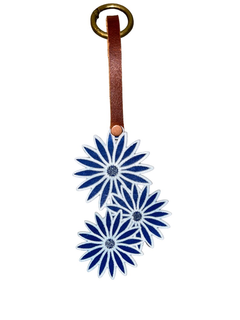 Daisy Leather Purse Charm Etsy
