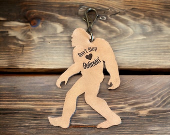 Sassy ‘Believe’ Sasquatch Leather Purse Charm
