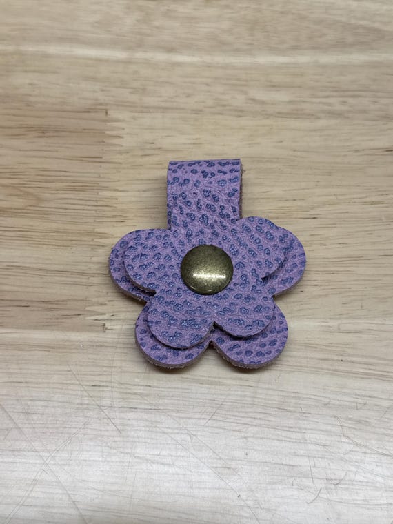 Snap Flower Leather Purse Charm