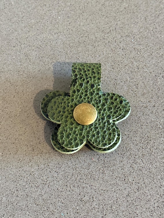 Snap Flower Leather Purse Charm