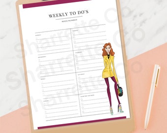 Undated Weekly Agenda To Do List High Priority Planner Pages Happy Planner Classic 7"x9.25"