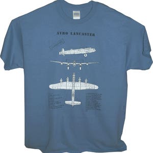 Avro Lancaster - British Aircraft / camiseta militar com desenho de planta