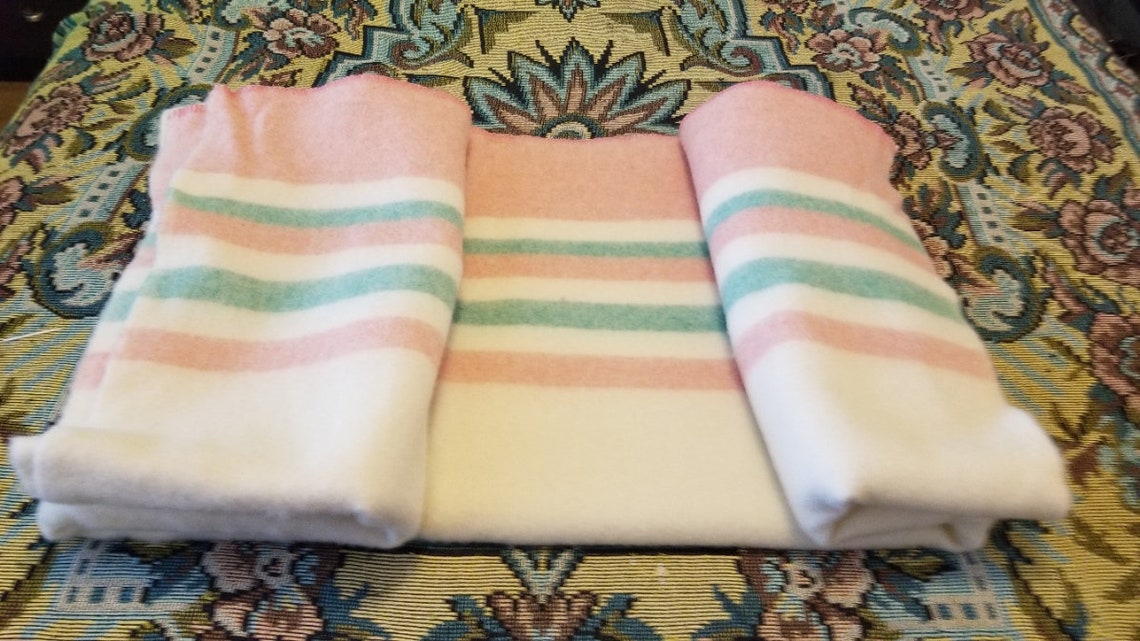 Vintage Ayers Wool Blanket Throw producto canadiense Etsy