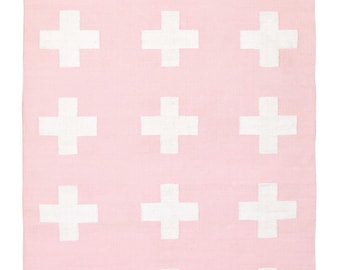 UNION RUG PINK -  3x5 cotton flatweave rug blush pink