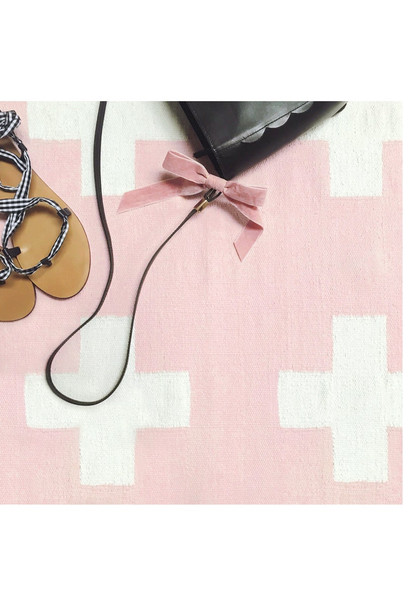 UNION RUG PINK 3x5 Cotton Flatweave Rug Blush Pink Etsy