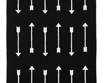 SCOUT RUG- 4x6 cotton flatweave black and white rug arrows carpet