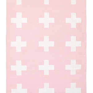 UNION RUG PINK -  4x6 cotton flatweave rug blush pink