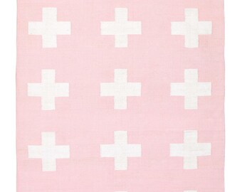 UNION RUG PINK -  4x6 cotton flatweave rug blush pink