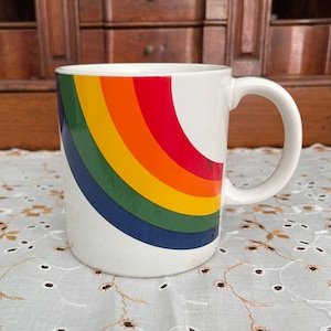 Vintage FTD Rainbow Coffee Mug 1980s Cup