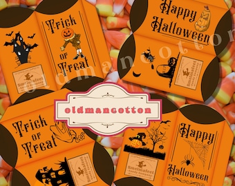 Vintage Halloween Candy Box, Printable Favor Box (Digital Download)