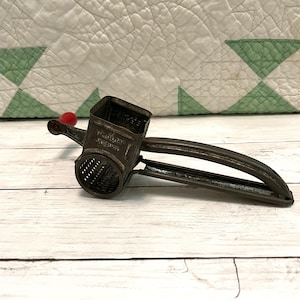 Vintage Mouli Hand Grater Wood Crank Handle Manual Cheese Grater Made in France