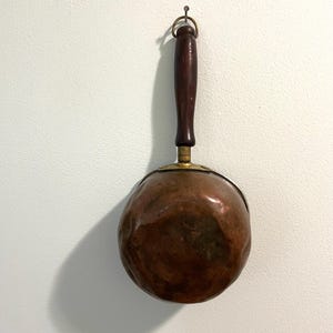 Antique Small Copper Pot Saucepan Very Rustic For Decor