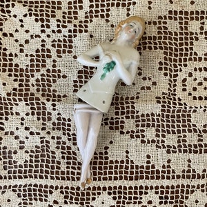 Antique Half Doll German Porcelain China Top and Bottom Vintage 1910-1920