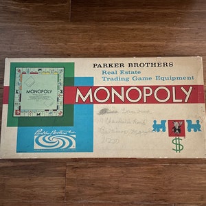 Vintage 1961 Monopoly Board Game by Parker Brothers Complete