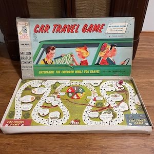 Vintage Car Travel Game Boardgame 1958 Milton Bradley Board Game