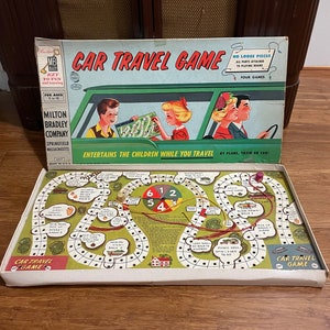 Vintage Car Travel Game Boardgame 1958 Milton Bradley Board Game