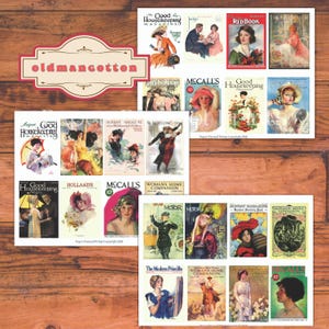 Vintage Ladies Ephemera Printable Victorian Magazine Covers Junk Journal Digital Download Scrapbook pdf