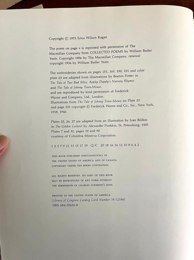 May include: A printed page from a book with text detailing copyright information, permissions, and publication details. The text includes copyright notices, author names, and publication locations. The page is white with black text.