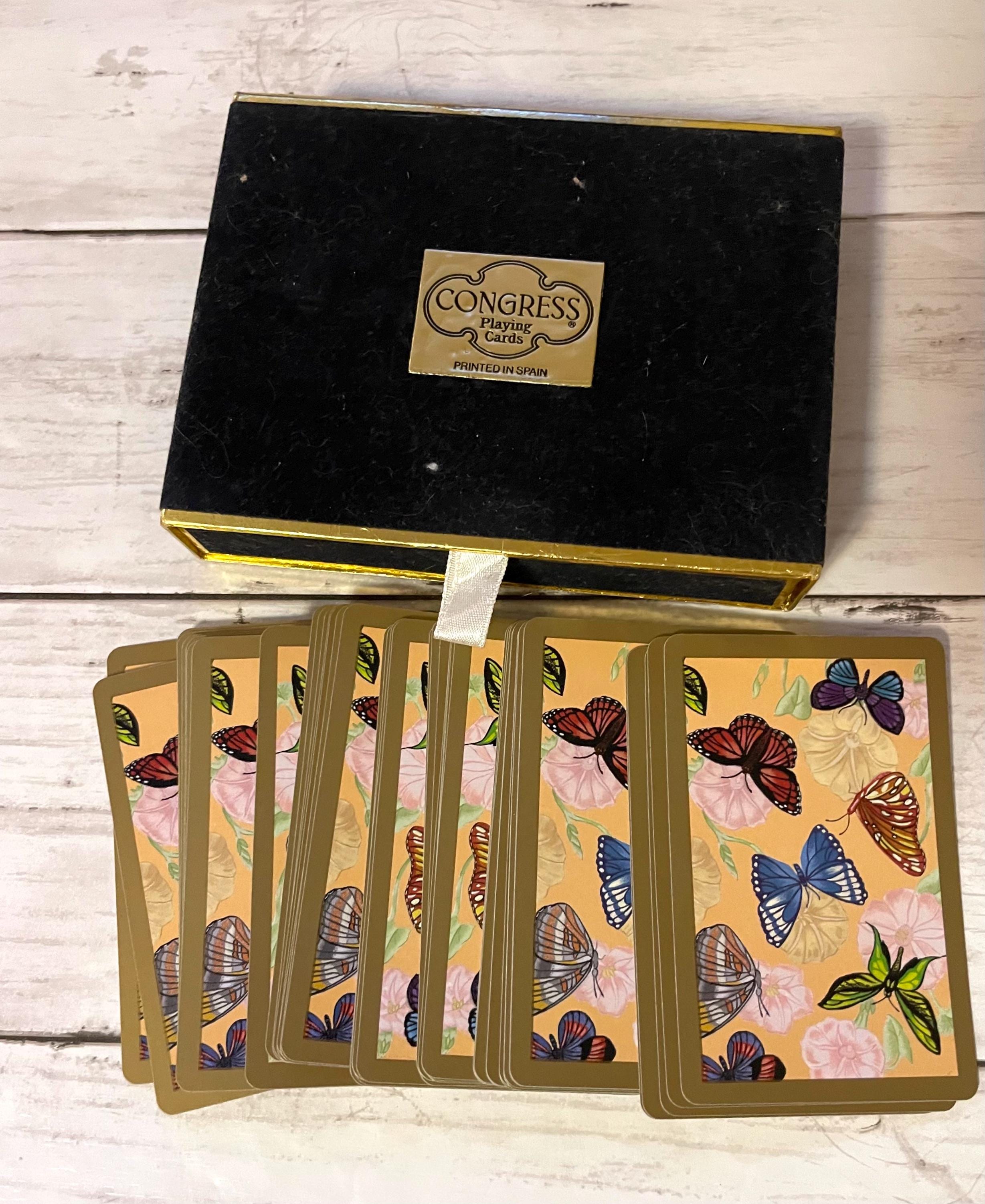 Vintage Boxed Playing Cards Butterfly Dual Deck Congress One