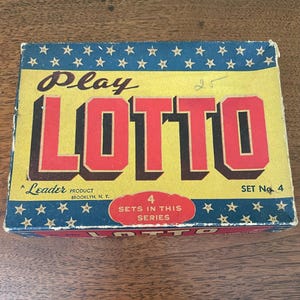 Vintage Play Lotto Game No.610 Leader Product Uncut Unplayed c1930