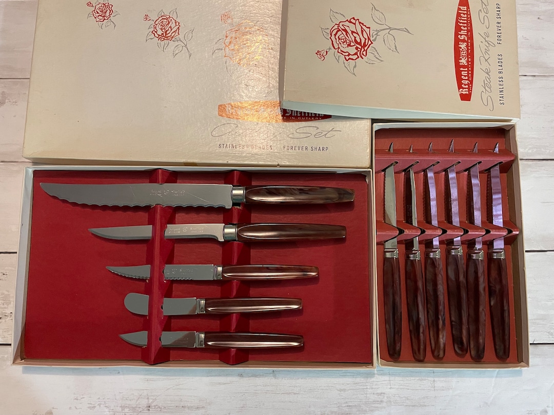 Vintage 1960s Regent Sheffield Cutlery and Steak Knife Sets in Etsy