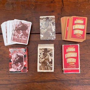 Cartes à jouer vintage fantaisie au choix de cartes d'observateurs de la Seconde Guerre mondiale, musique cow-boy ou country