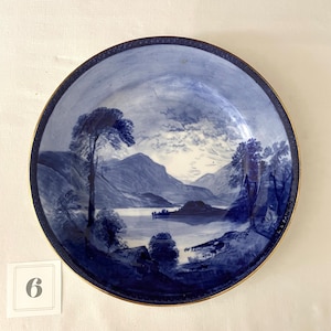 Antique 10" Blue Plate 1878 Copeland Pottery Hand Painted Scenery Spode