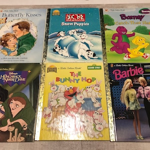 Vintage Little Golden Book Lot of 6 1990s Barbie Barney Butterfly Misc.