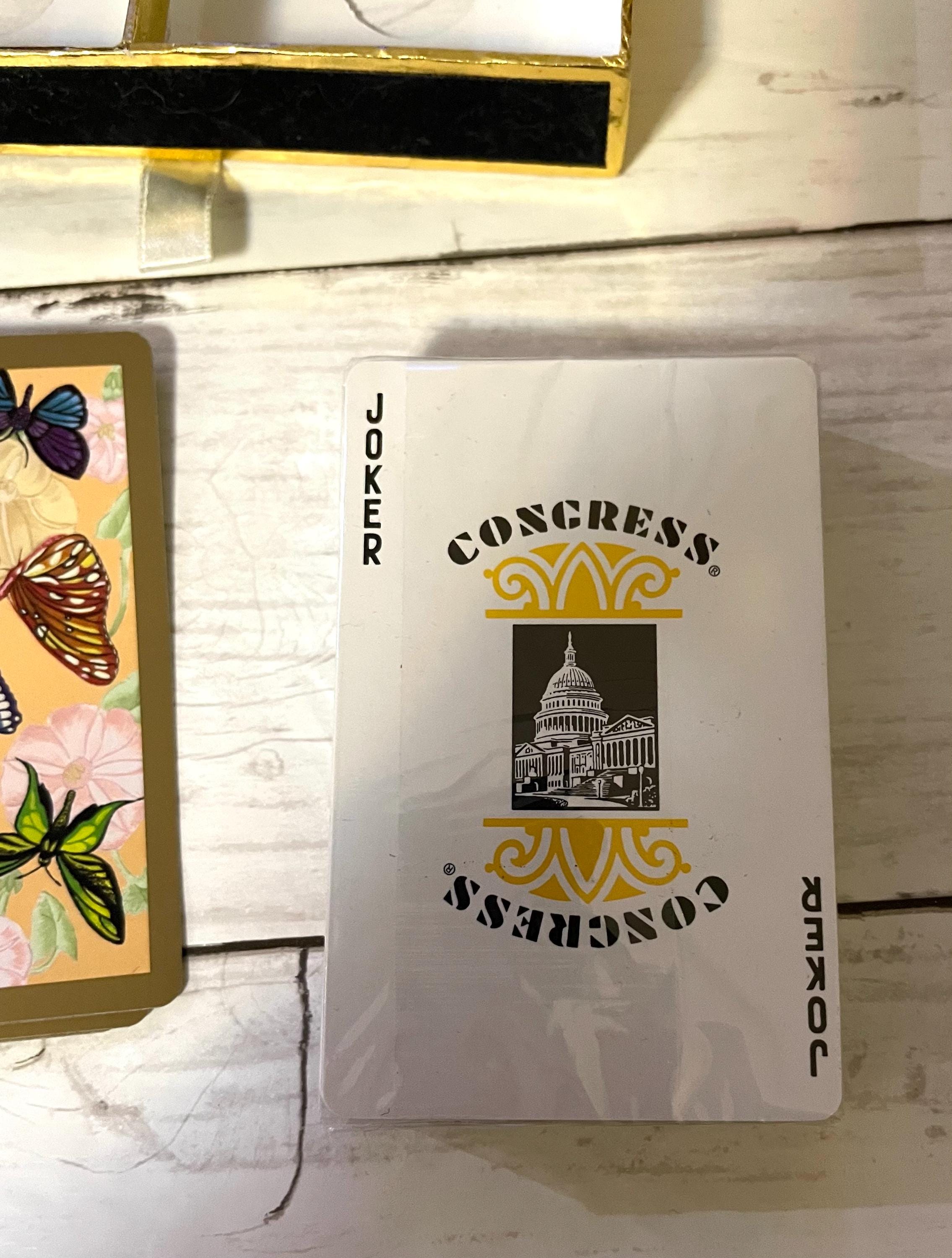 Vintage Boxed Playing Cards Butterfly Dual Deck Congress One