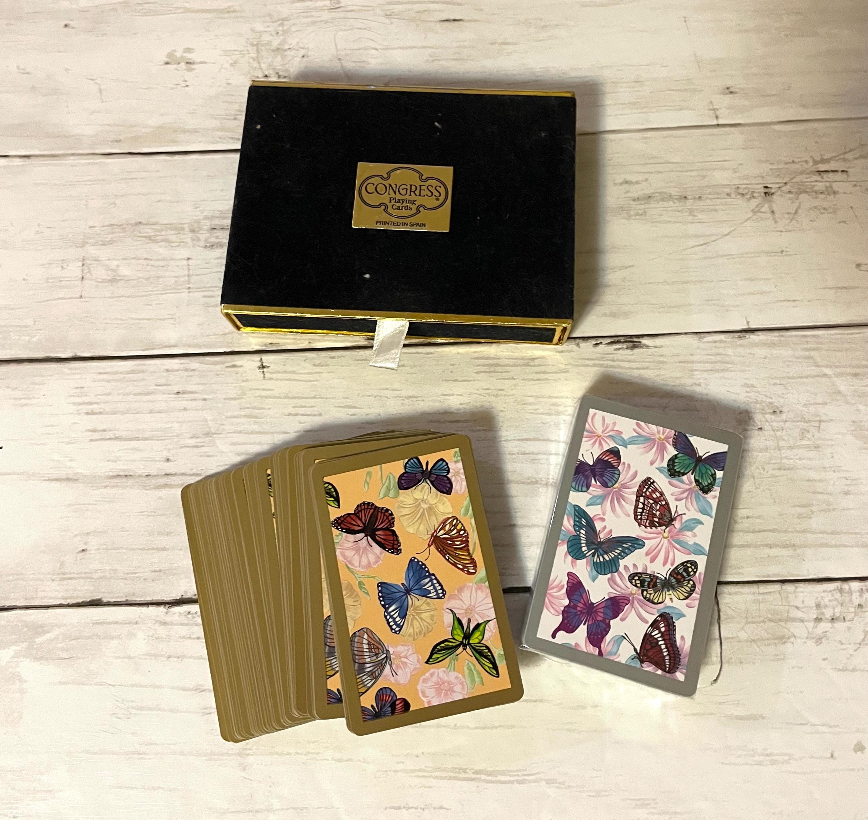 Vintage Boxed Playing Cards Butterfly Dual Deck Congress One