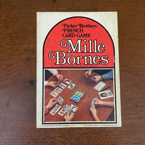 Vintage Mille Bornes Französisches Kartenspiel Komplettes Parker Brothers 1971 No.13 Grünes Tablett