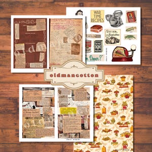 Vintage Recipe Ephemera Printable Retro 1950s Kitchen Cookbook Junk Journal Digital Download