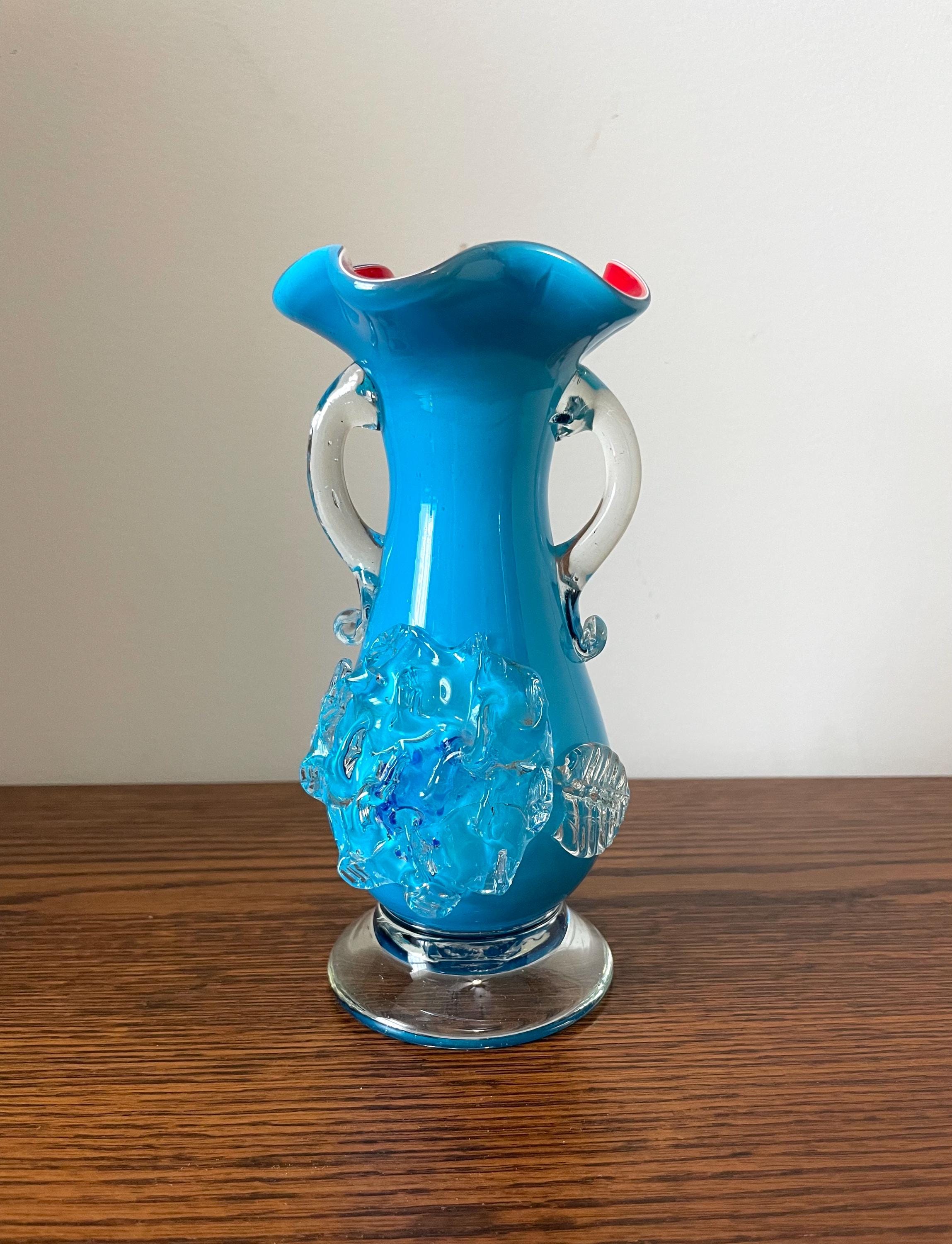 青と黒のバルーン型ガラス花瓶 楽天市場】信楽焼 花瓶 青ガラス 彫り 丸 5号 陶器 おしゃれ 花入 北欧