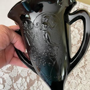 vintage LE Smith vase en verre améthyste noir nymphe dansante 1930 image 8